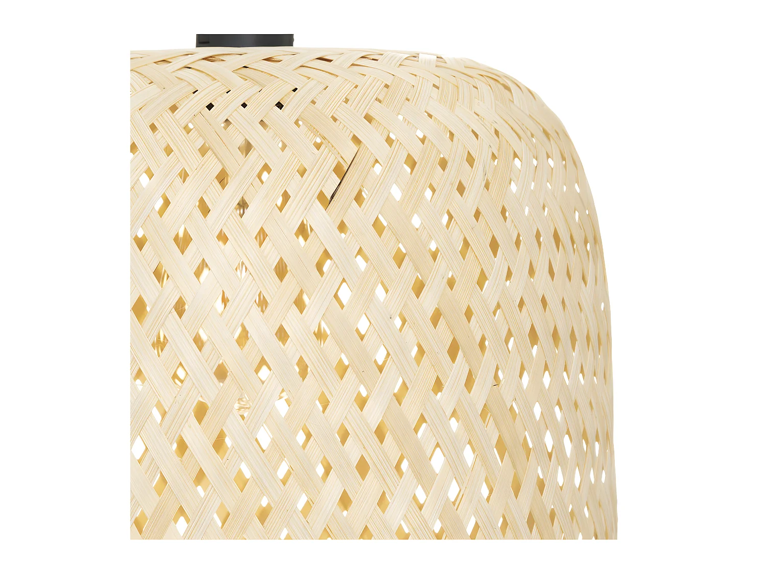 Luminaire Suspension  en Bambou et Métal D 28 x H 36 cm