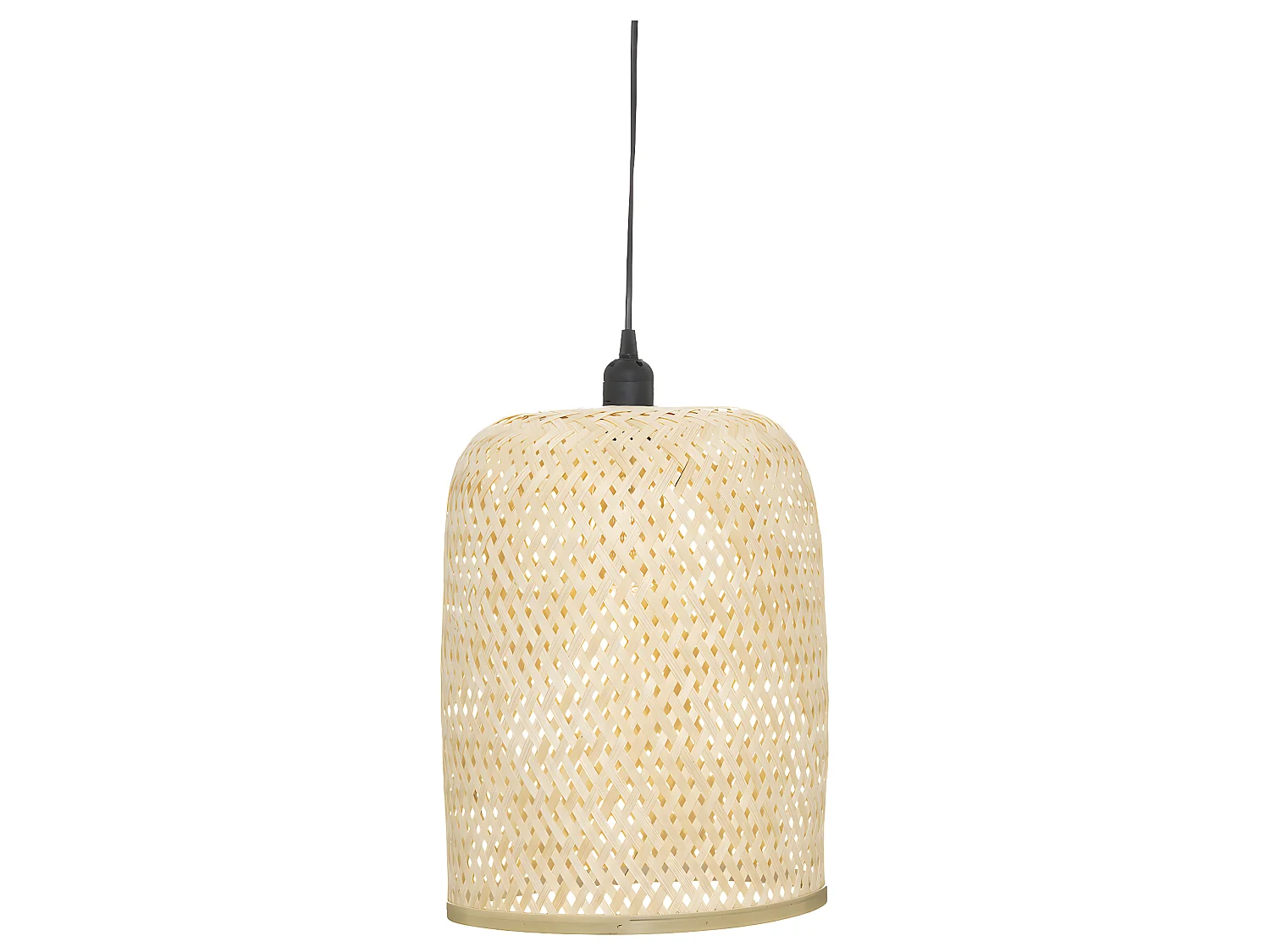 Luminaire Suspension  en Bambou et Métal D 28 x H 36 cm