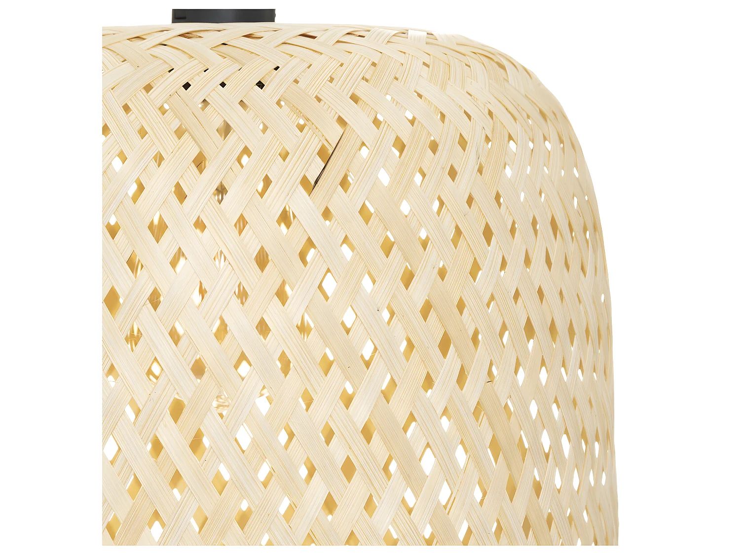 Luminaire Suspension  en Bambou et Métal D 28 x H 36 cm