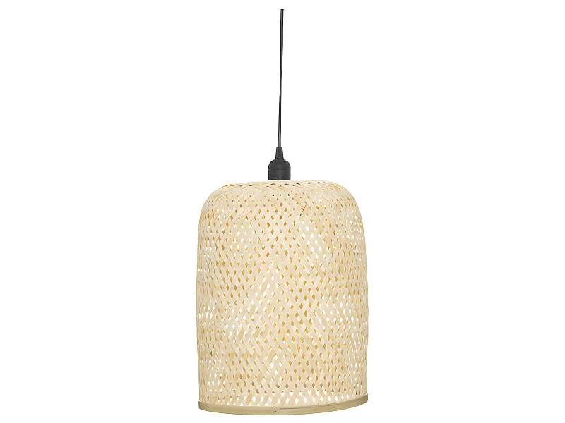 Luminaire Suspension  en Bambou et Métal D 28 x H 36 cm