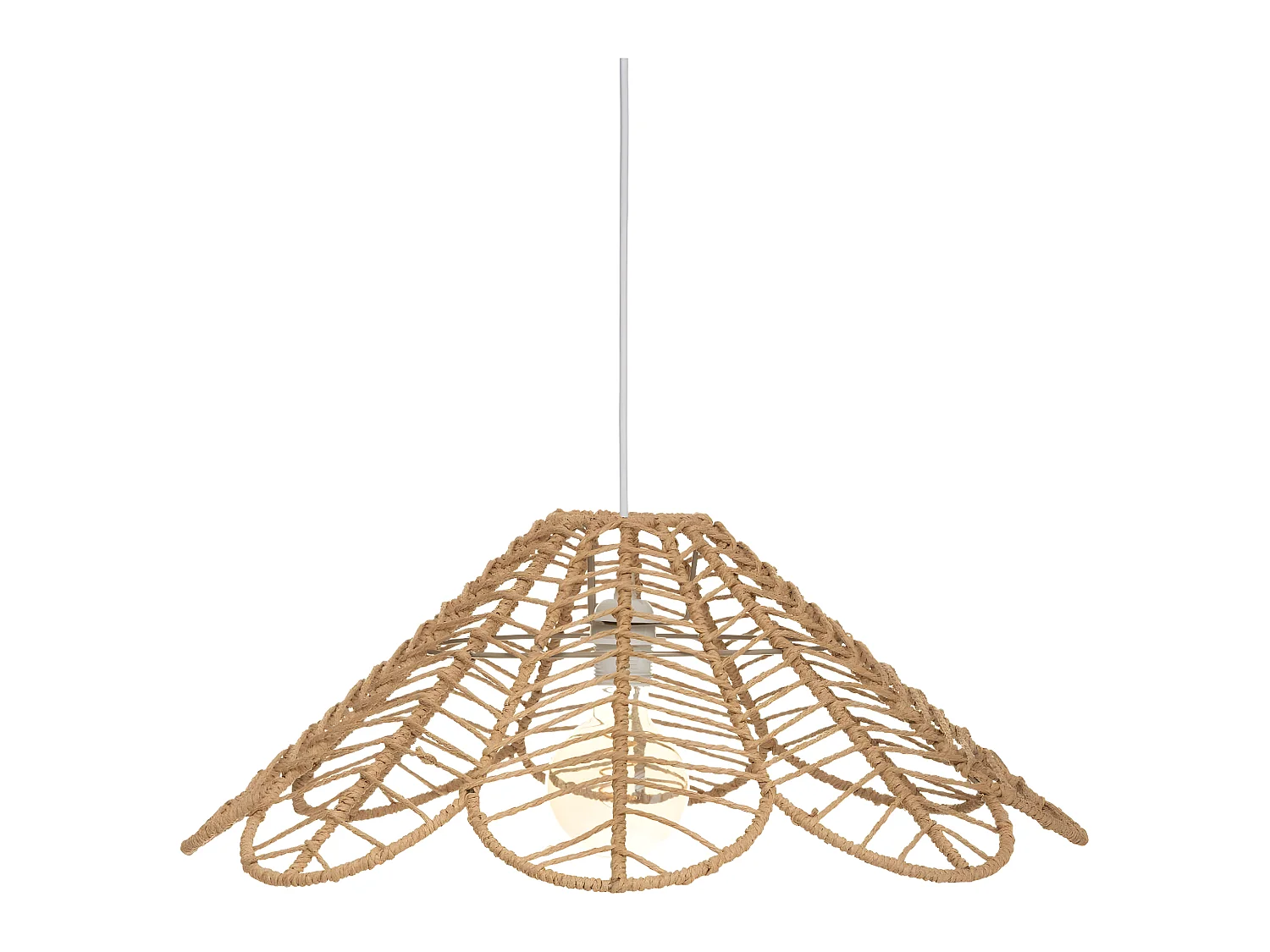 Luminaire Suspension Corde beige D 58 cm