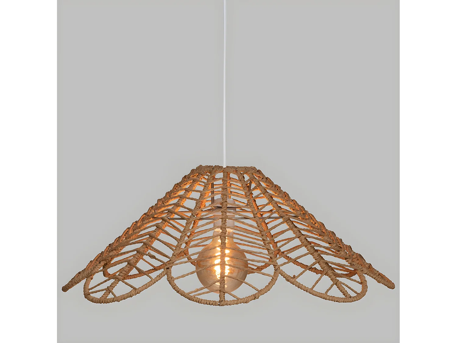 Hängelampe in Blumenform aus Seil Ø58 cm