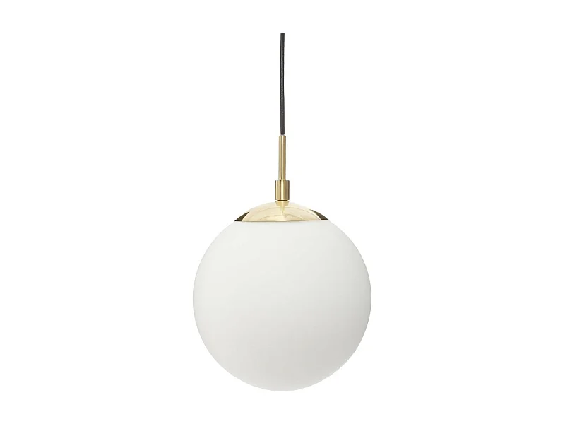 Luminaire Suspension Boule en Verre Blanc D 20 cm