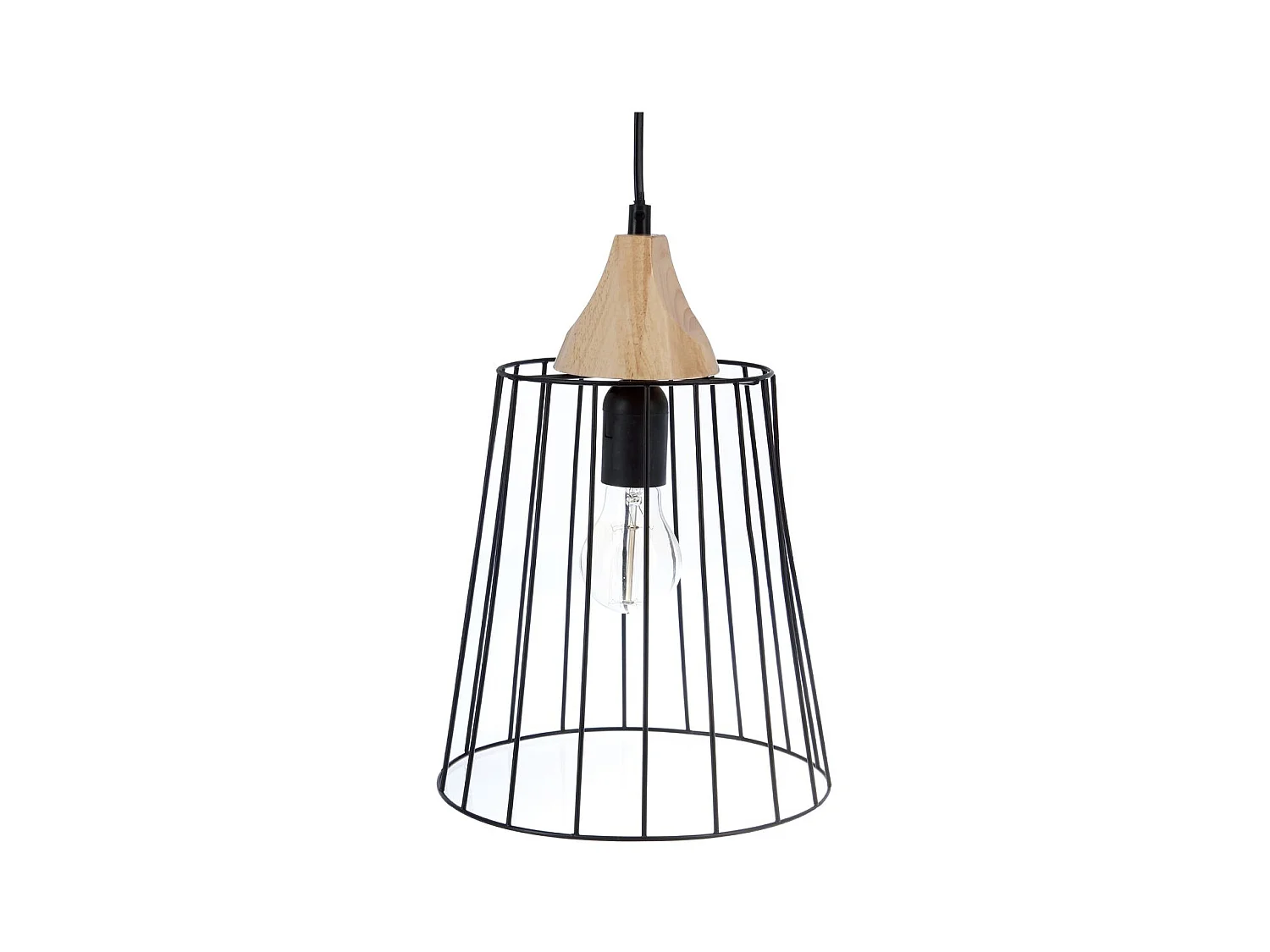 Luminaire Suspension en Métal filaire Noir D 23 cm