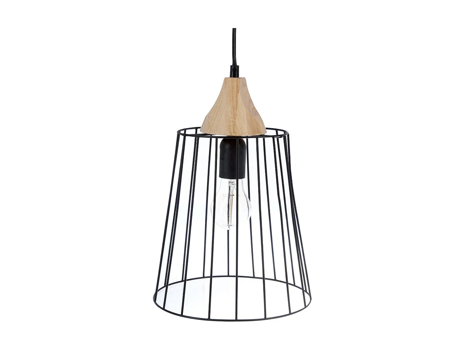 Luminaire Suspension en Métal filaire Noir D 23 cm