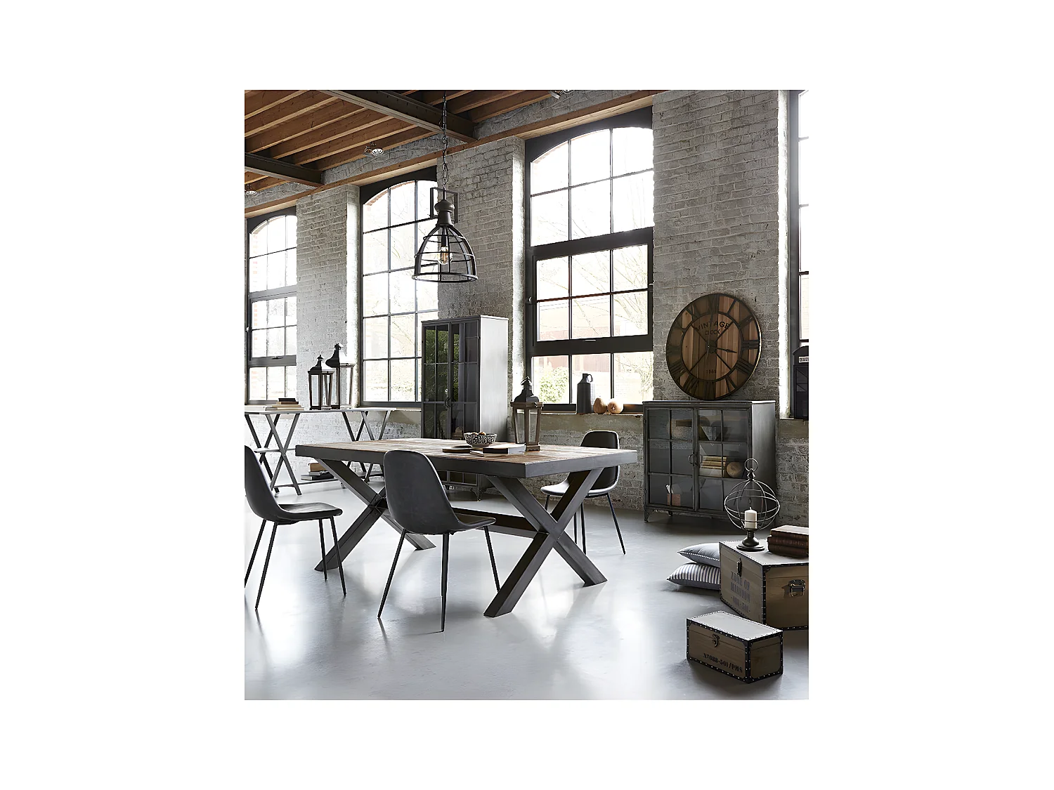 Luminaire Suspension en Métal Vieilli et Rétro D 40 cm