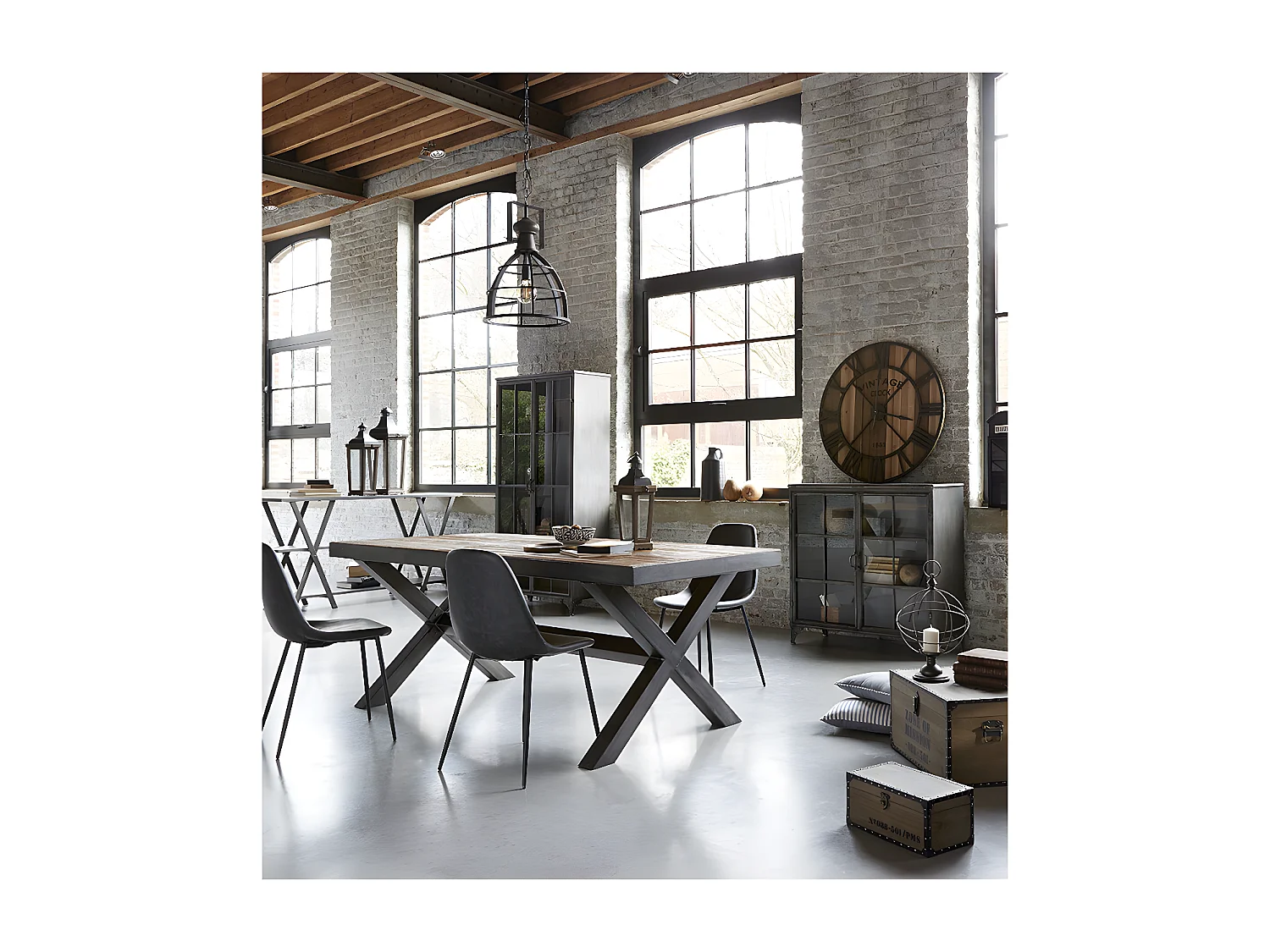 Luminaire Suspension en Métal Vieilli et Rétro D 40 cm