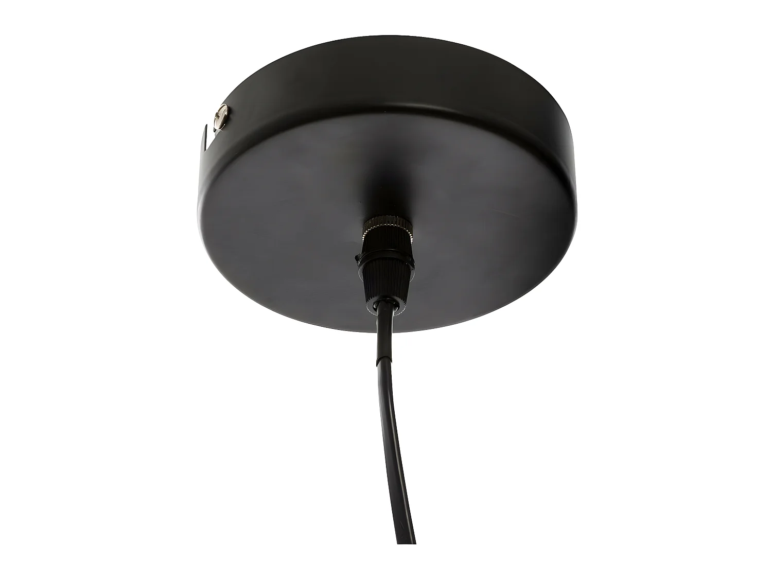 Luminaire Suspension en Bois et Métal Noir D 15 cm