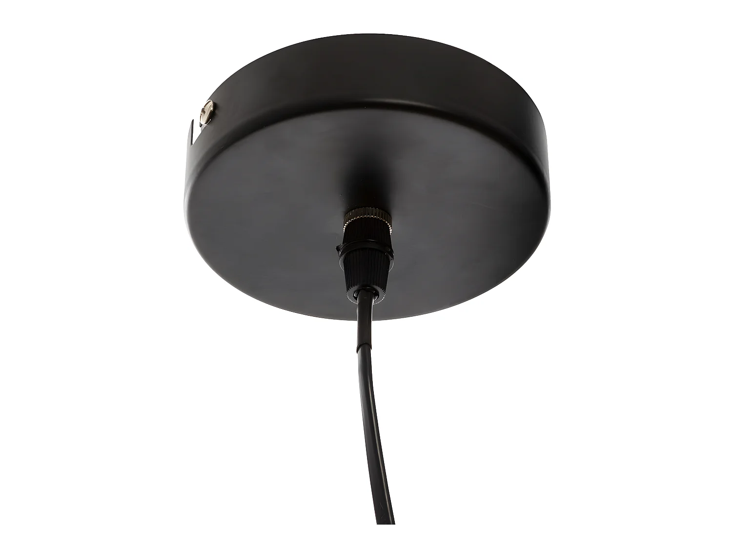 Luminaire Suspension en Bois et Métal Noir D 15 cm