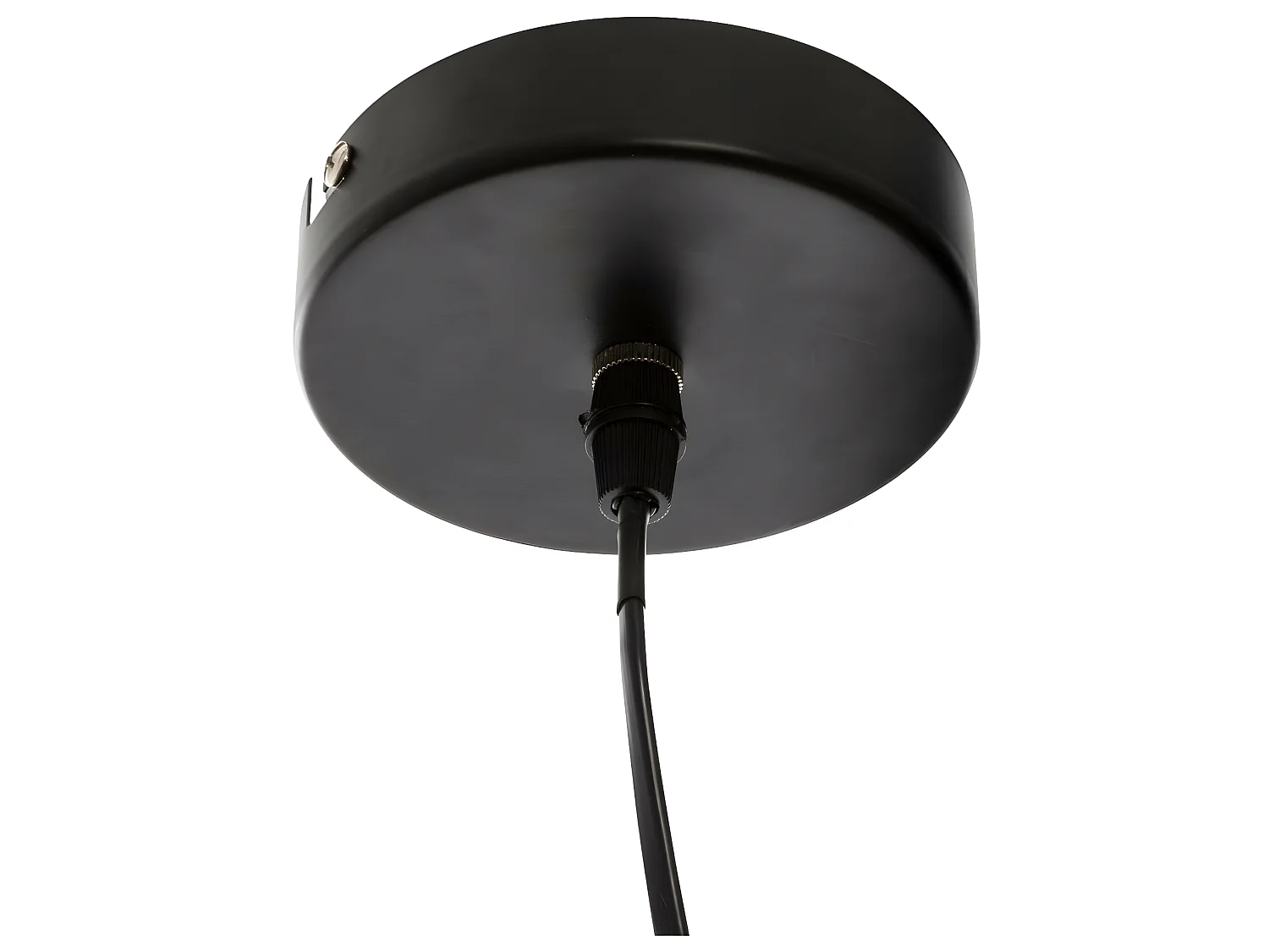 Luminaire Suspension en Bois et Métal Noir D 15 cm