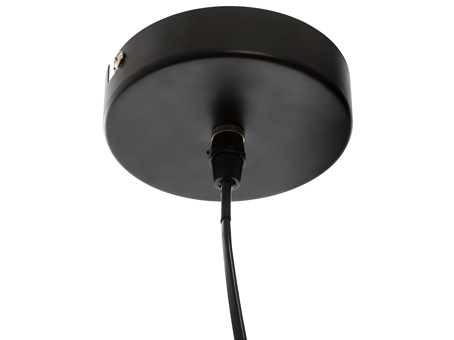 Luminaire Suspension en Bois et Métal Noir D 15 cm