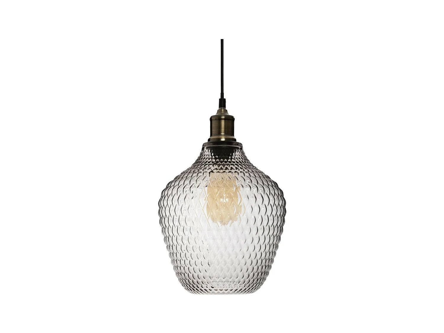 Luminaire Suspension en Verre Fumé D 21 cm