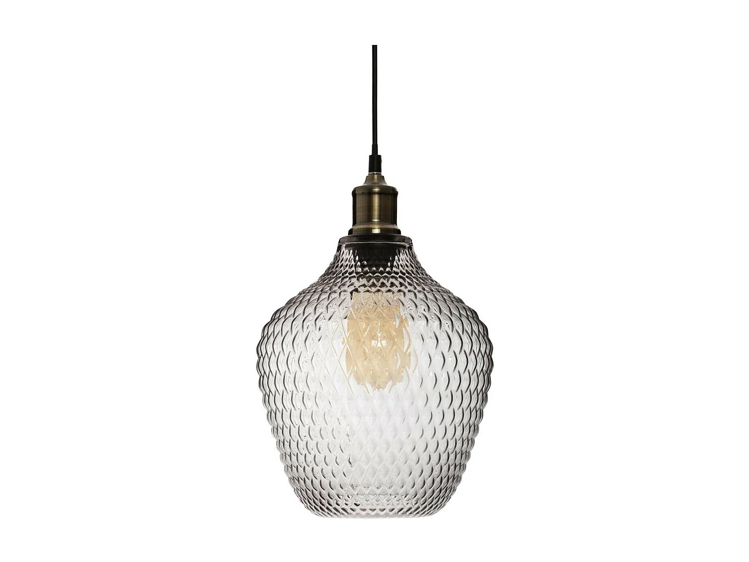 Luminaire Suspension en Verre Fumé D 21 cm
