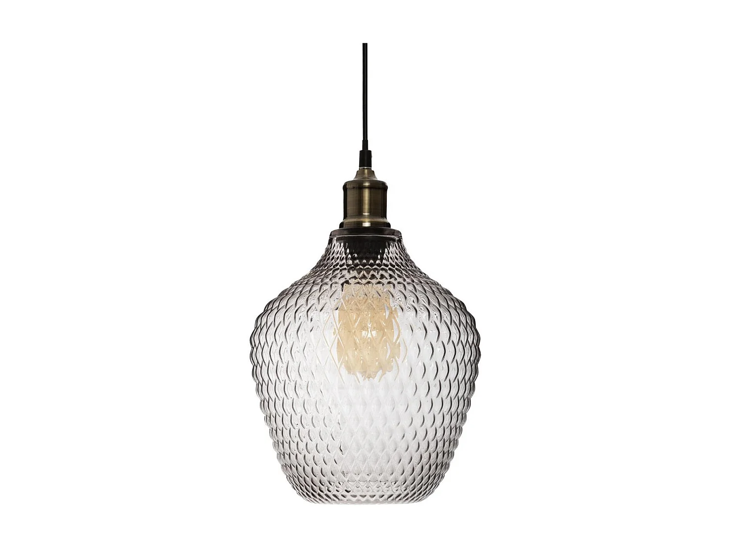 Luminaire Suspension en Verre Fumé D 21 cm