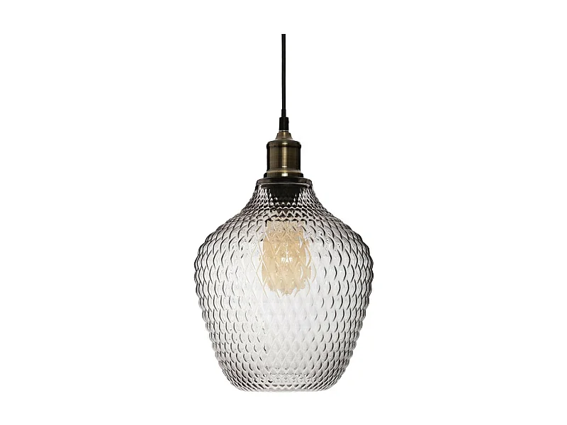 Luminaire Suspension en Verre Fumé D 21 cm