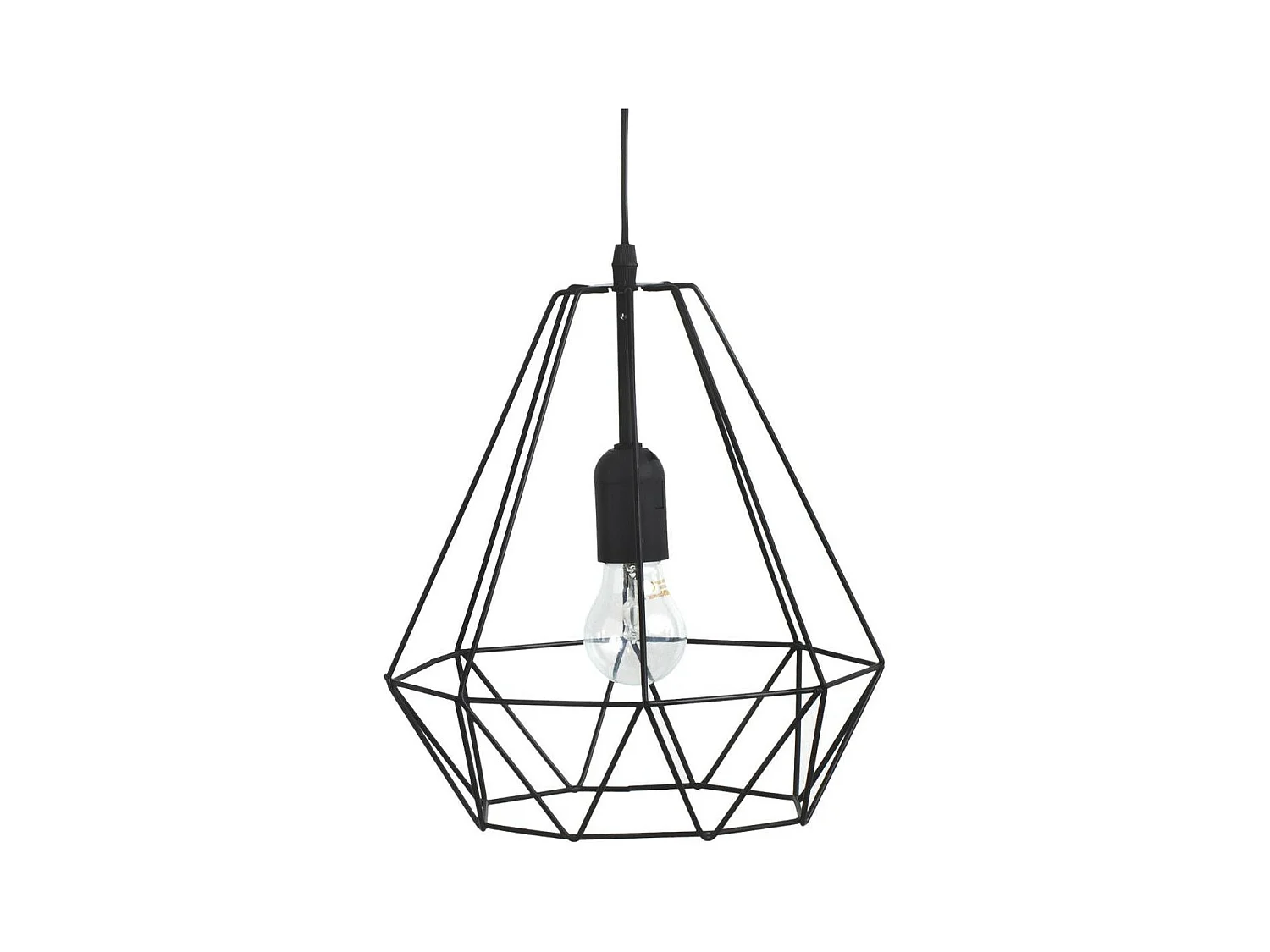 Luminaire Suspension en Métal filaire Noir D 25 cm