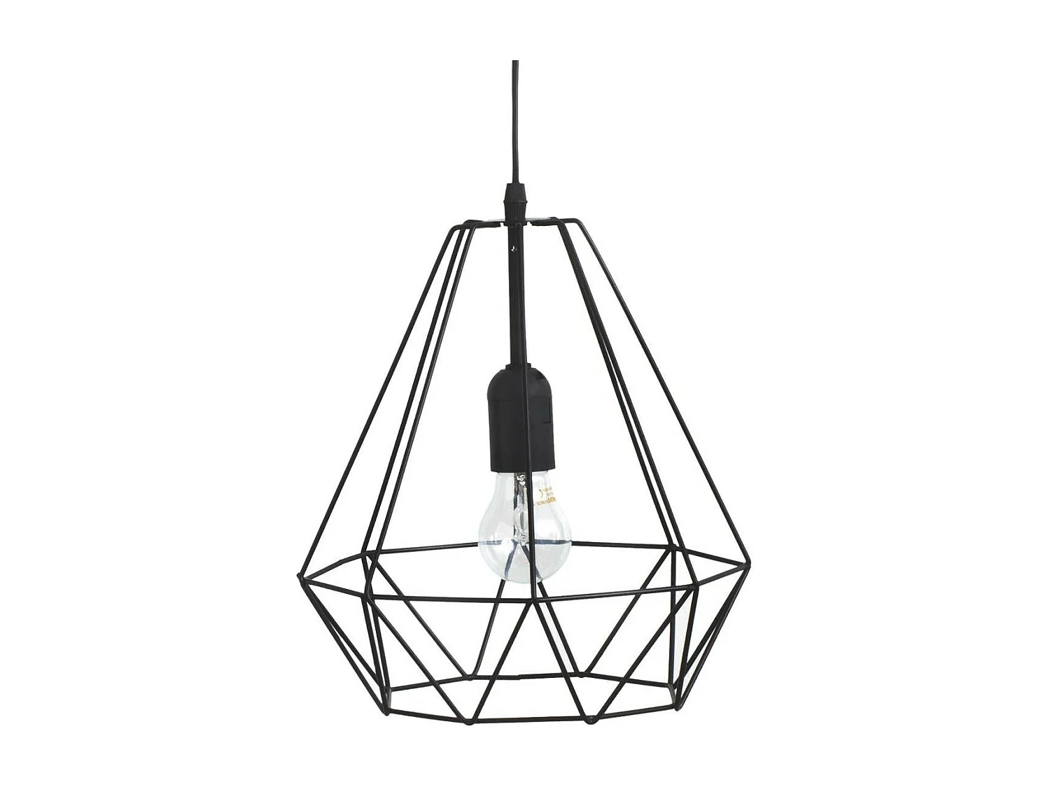 Luminaire Suspension en Métal filaire Noir D 25 cm