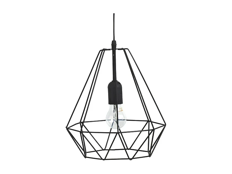Luminaire Suspension en Métal filaire Noir D 25 cm