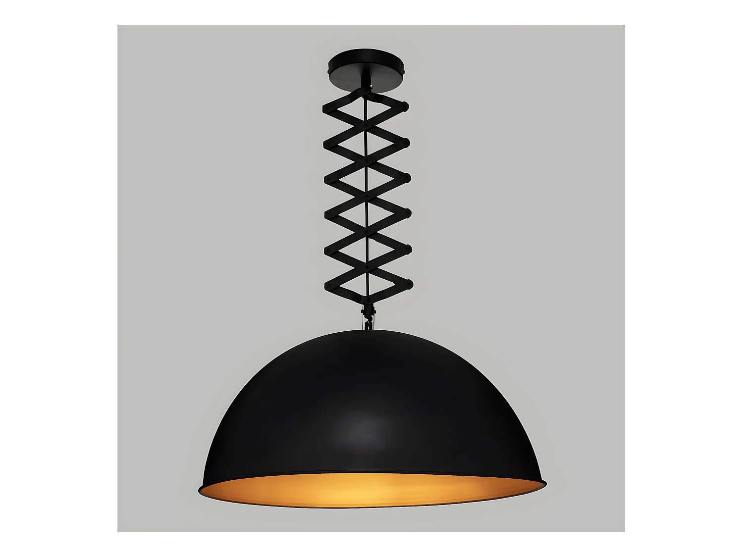 Luminaire Suspension en Métal Noir déco industrielle D 51 cm