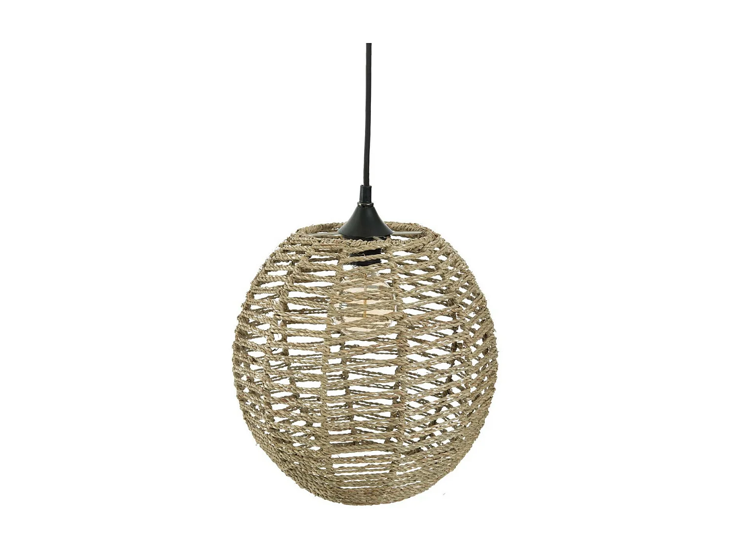 Luminaire Suspension Boule en Rotin D 33 cm