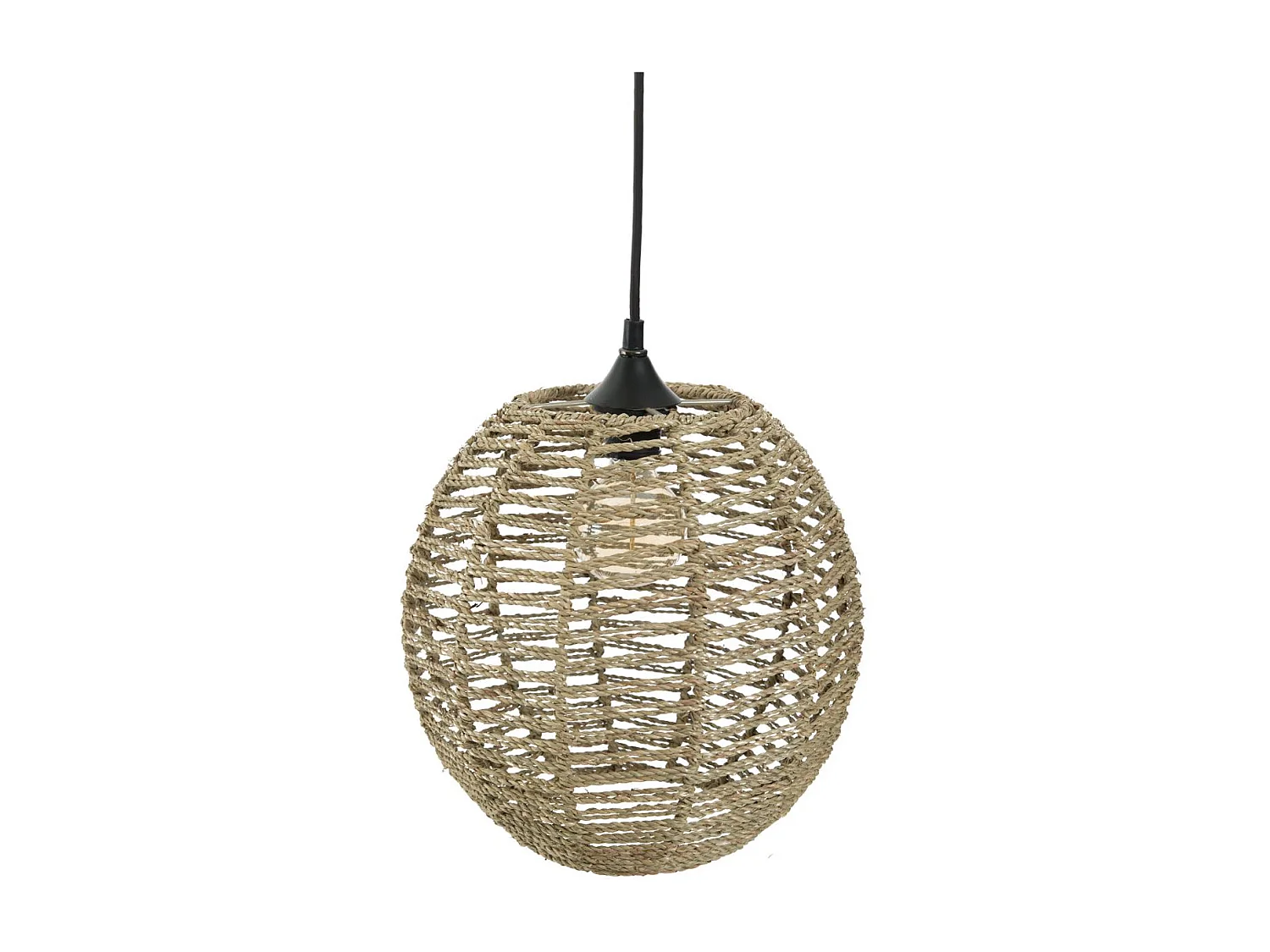 Luminaire Suspension Boule en Rotin D 33 cm