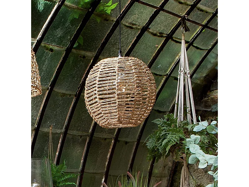 Luminaire Suspension Boule en Rotin D 33 cm