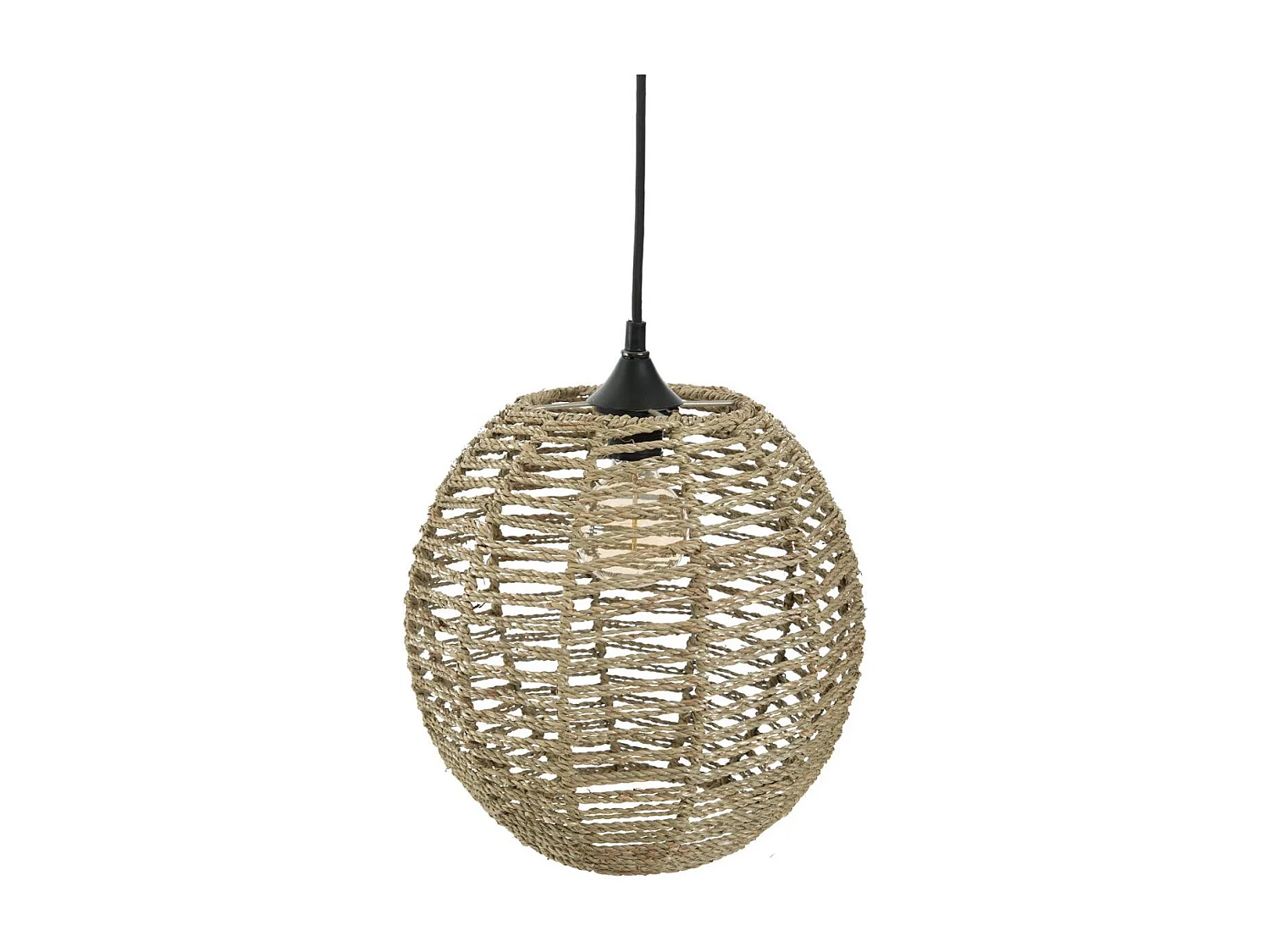 Luminaire Suspension Boule en Rotin D 33 cm