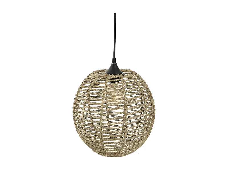 Luminaire Suspension Boule en Rotin D 33 cm