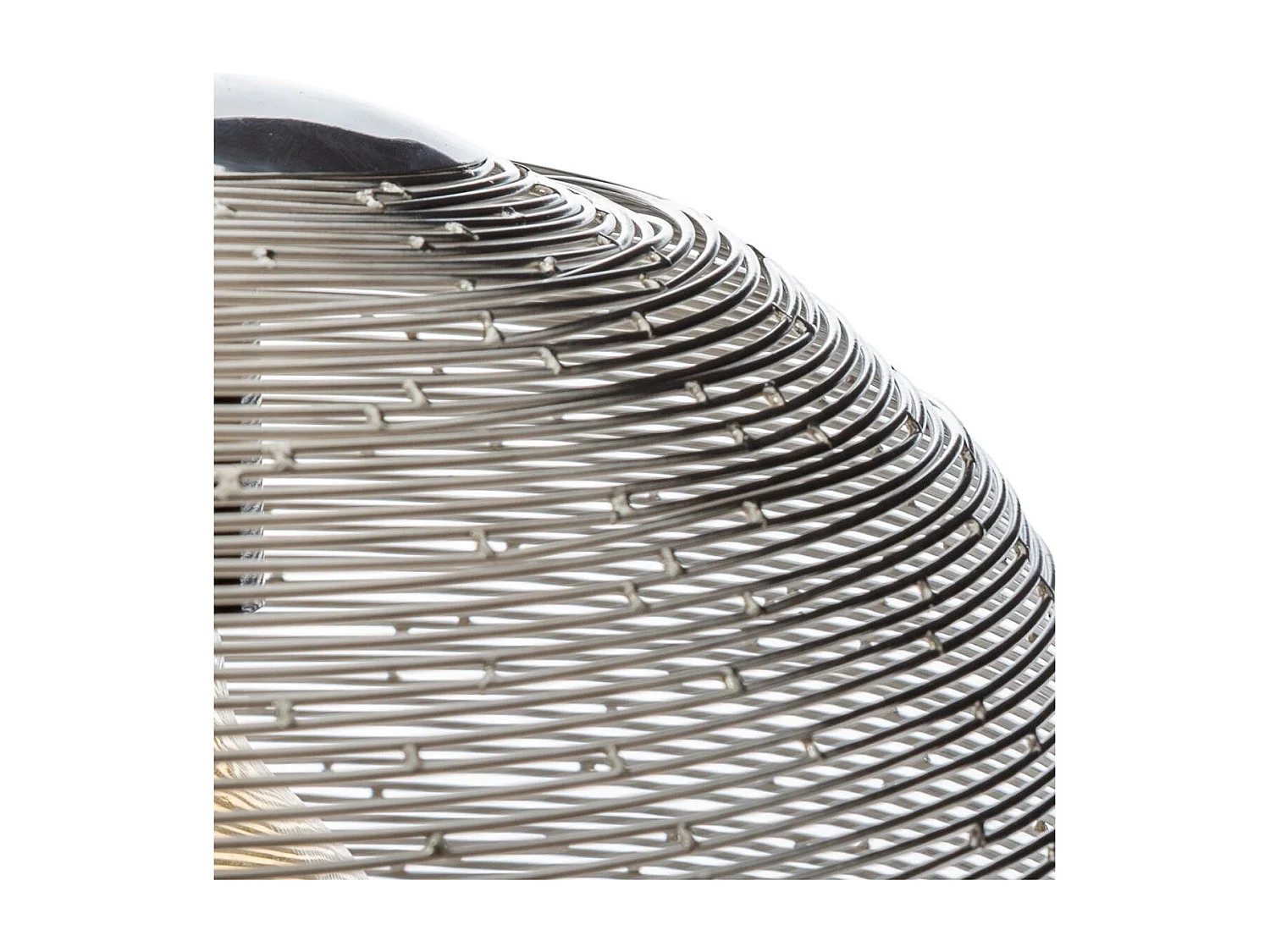 Luminaire Suspension Boule en Métal argent D 25 cm