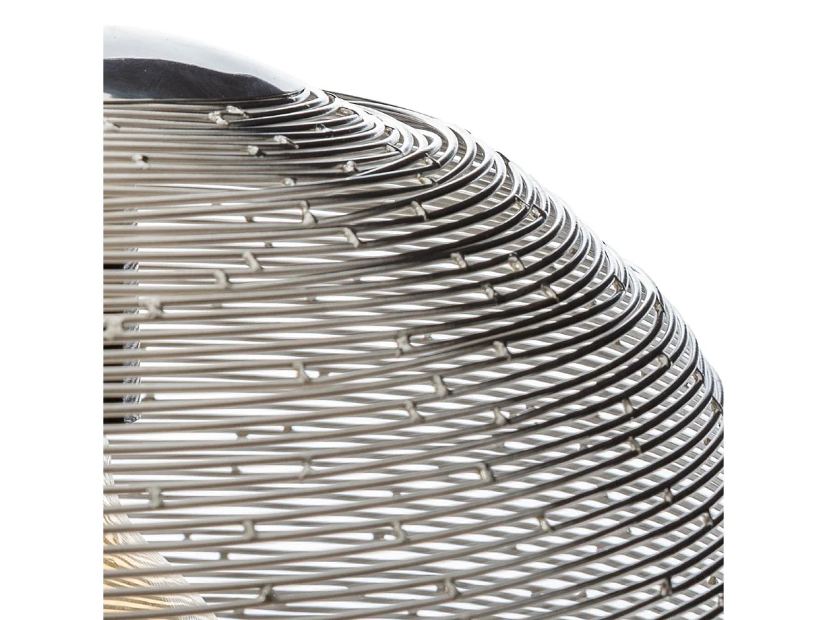 Luminaire Suspension Boule en Métal argent D 25 cm