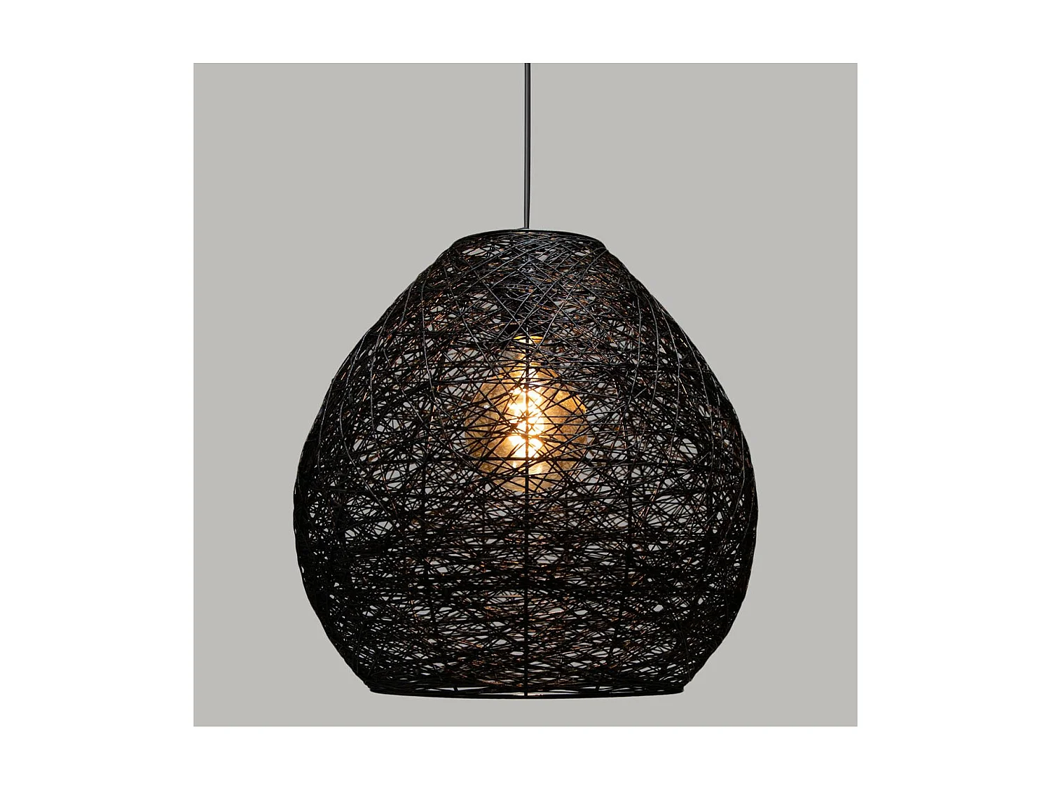 Luminaire Suspension Noire D 34 cm