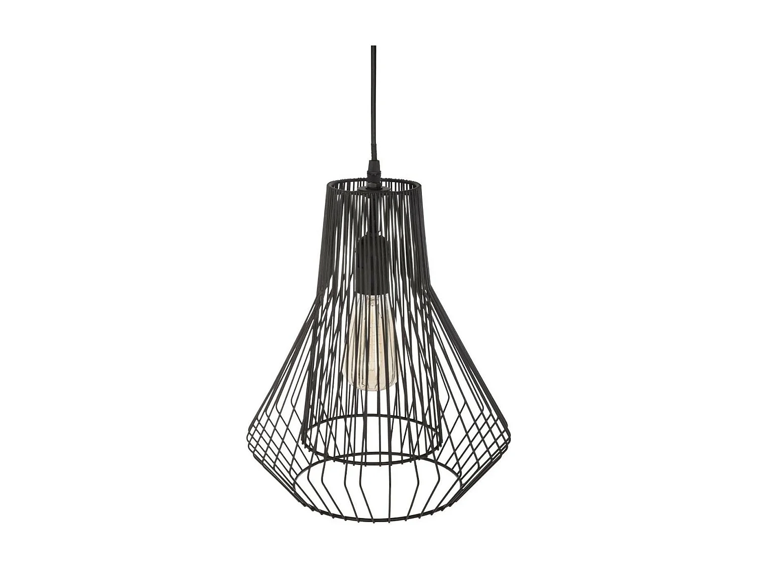 Luminaire Suspension en Métal filaire Noir D 28 cm