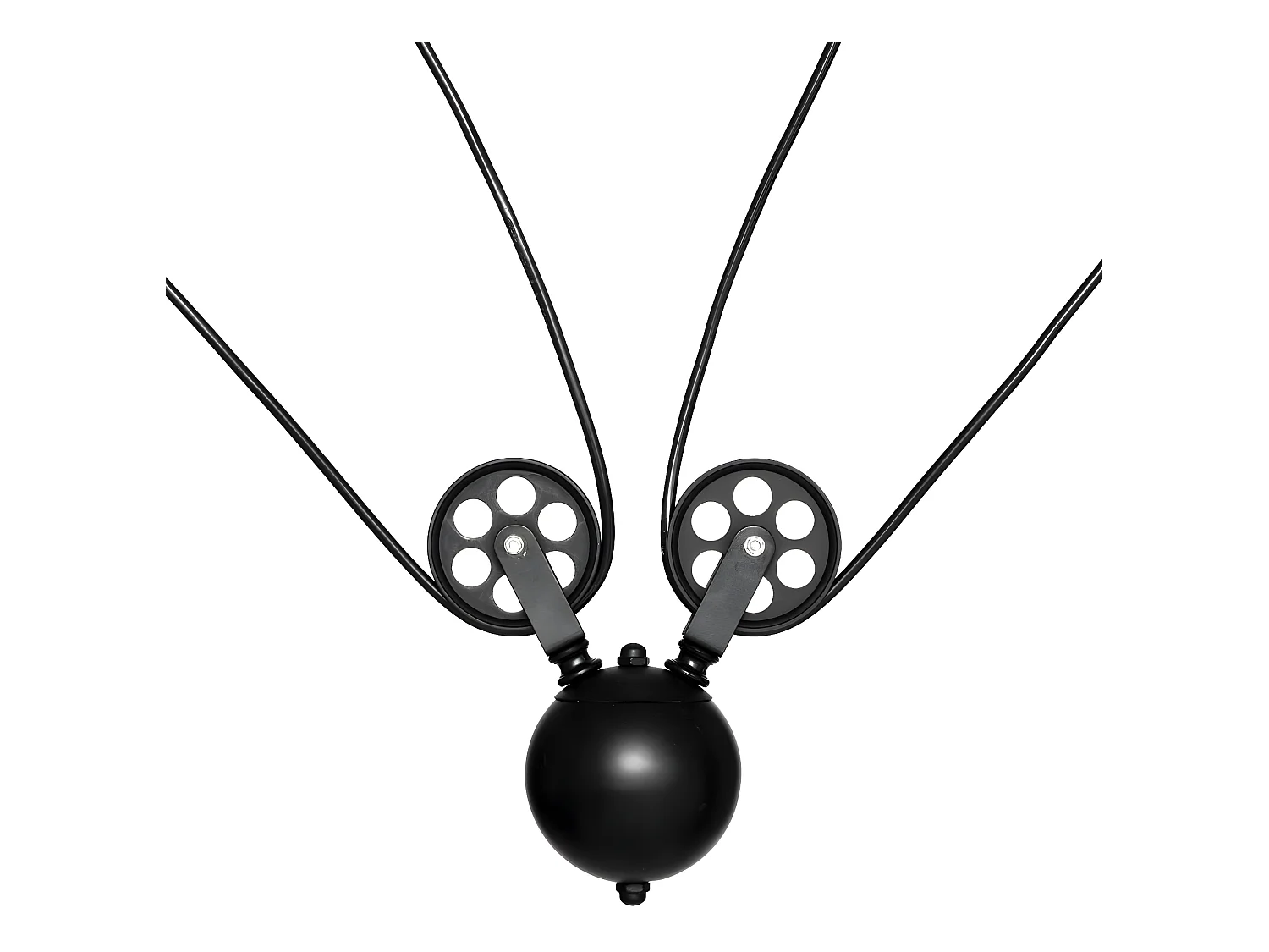 Luminaire Suspension 2 Lampes en Métal Noir