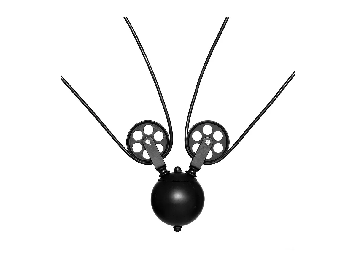 Luminaire Suspension 2 Lampes en Métal Noir