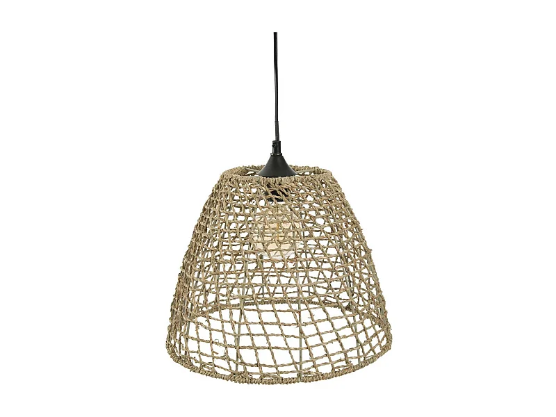 Luminaire Suspension Conique en Rotin D 33 cm