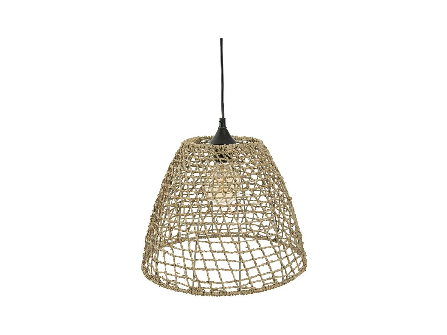 Luminaire Suspension Conique en Rotin D 33 cm