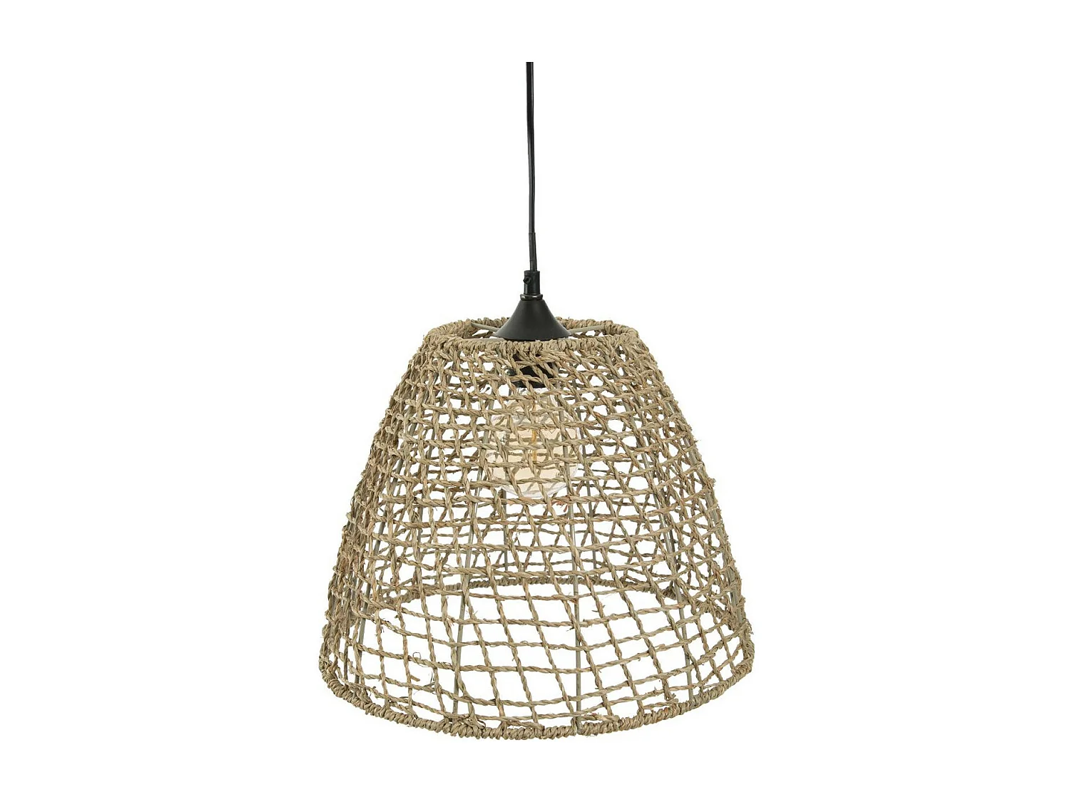 Luminaire Suspension Conique en Rotin D 33 cm