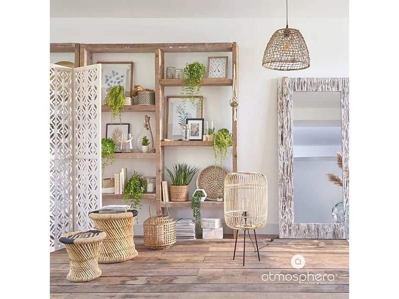 Luminaire Suspension Conique en Rotin D 33 cm