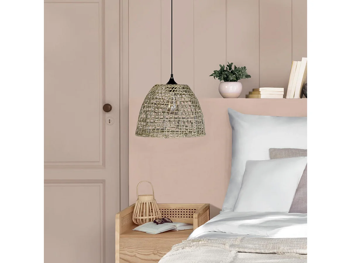 Suspension cône - H 31 cm - Beige