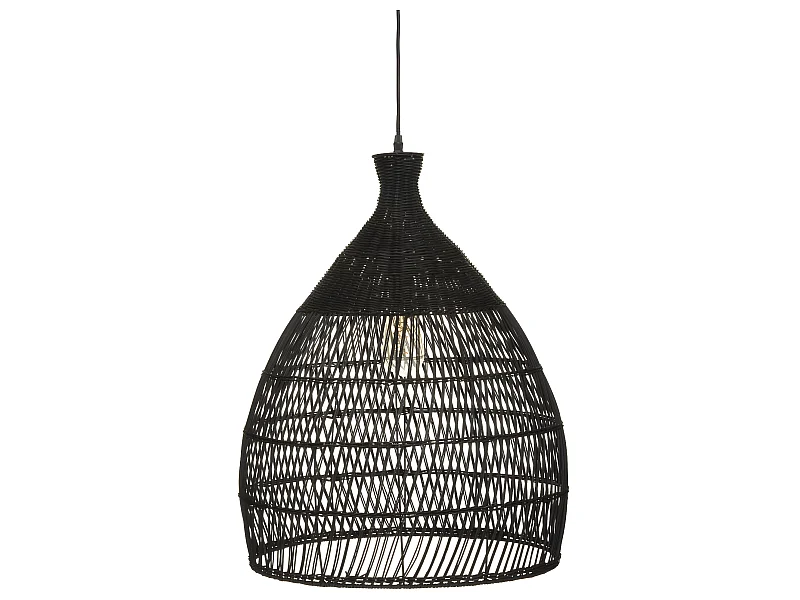 Luminaire Suspension en Rotin noir D 49 cm