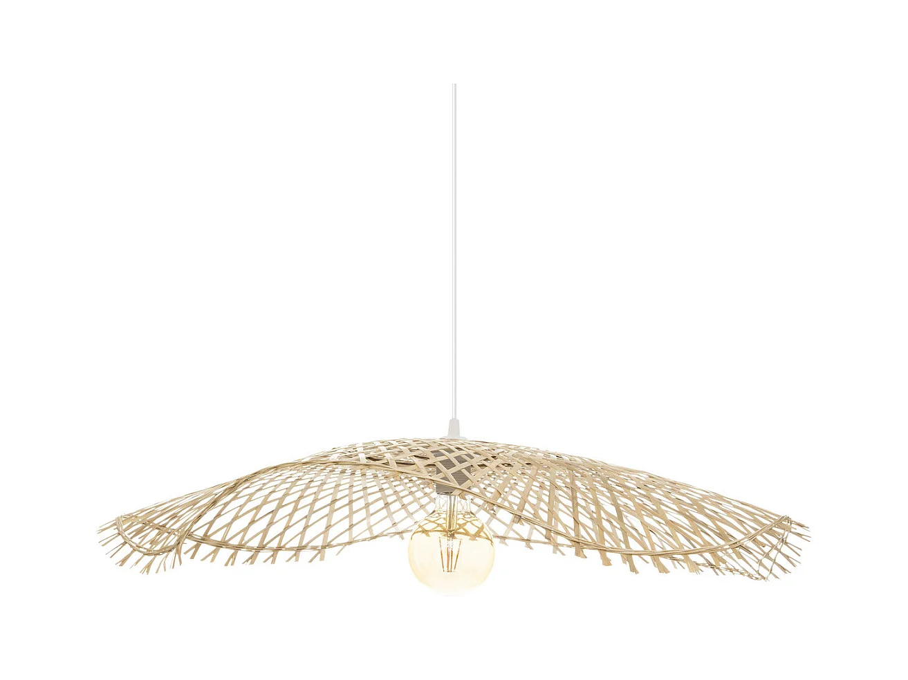 Luminaire Suspension en Bambou et Métal D 75 cm