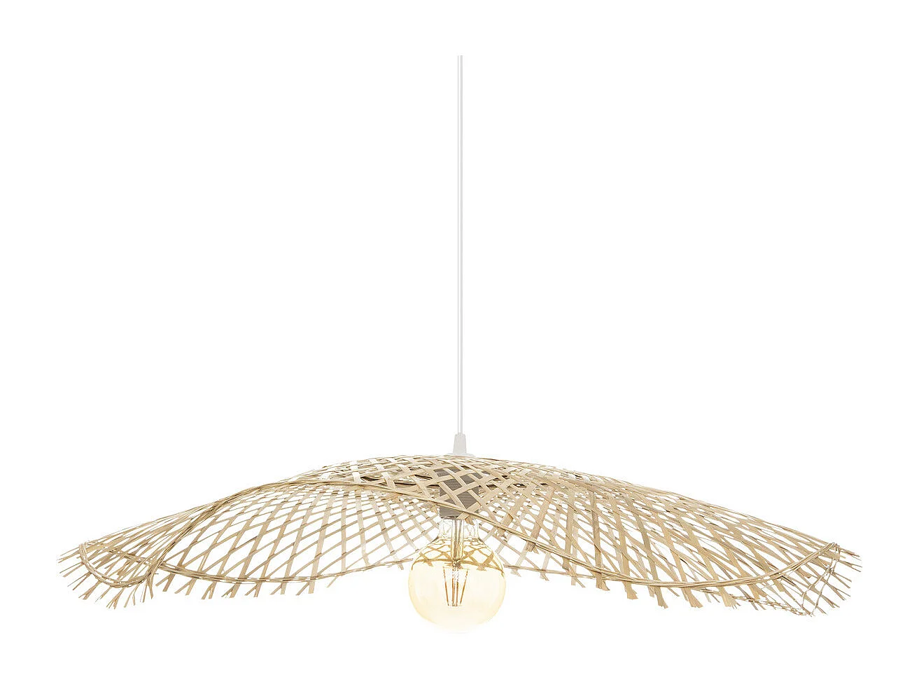 Hängelampe im Strohhut-Stil Ø 75 cm