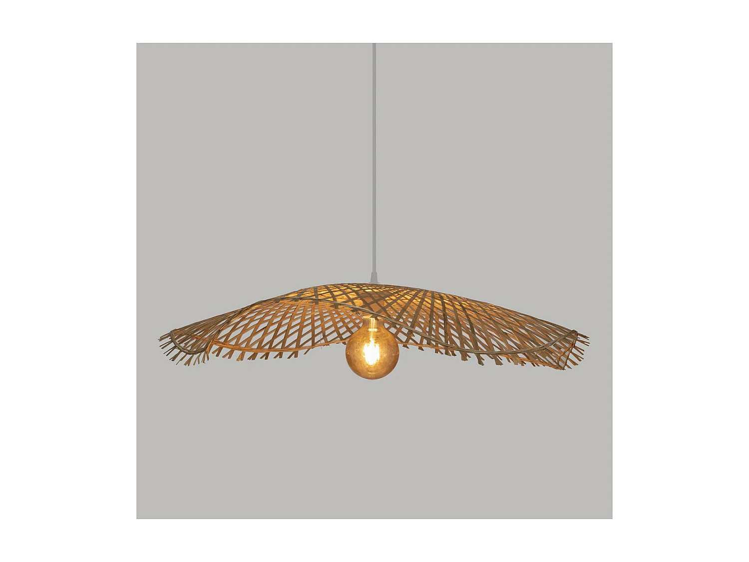 Hängelampe im Strohhut-Stil Ø 75 cm