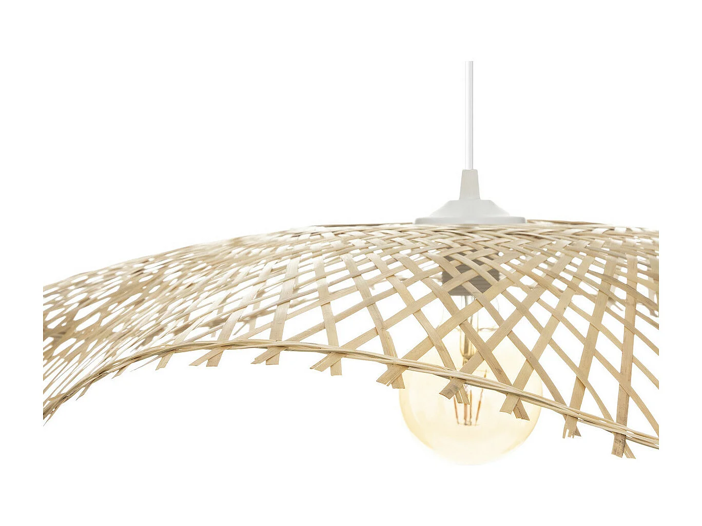 Hängelampe im Strohhut-Stil Ø 75 cm