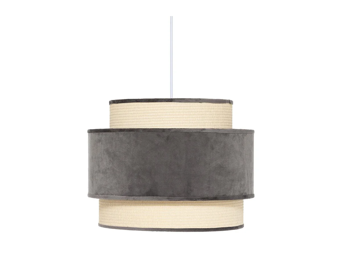 Luminaire Suspension en Velours Gris D 38 cm