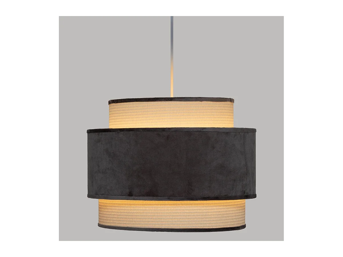 Luminaire Suspension en Velours Gris D 38 cm
