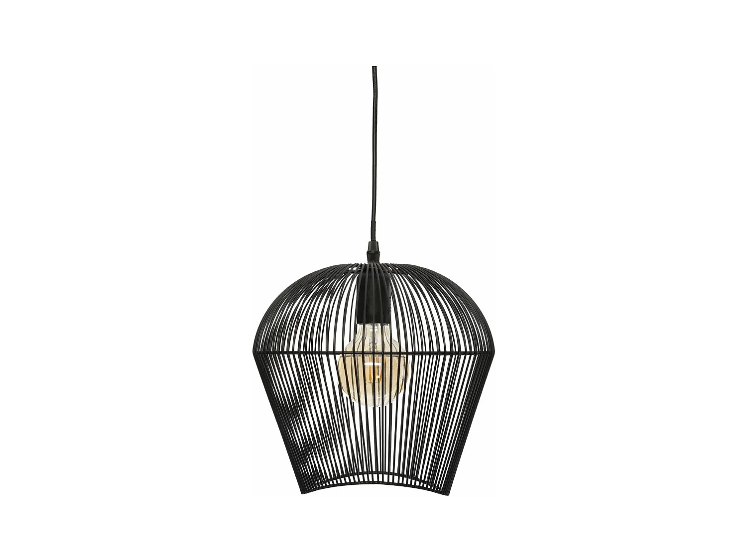 Luminaire Suspension en Métal filaire Noir D 26 cm