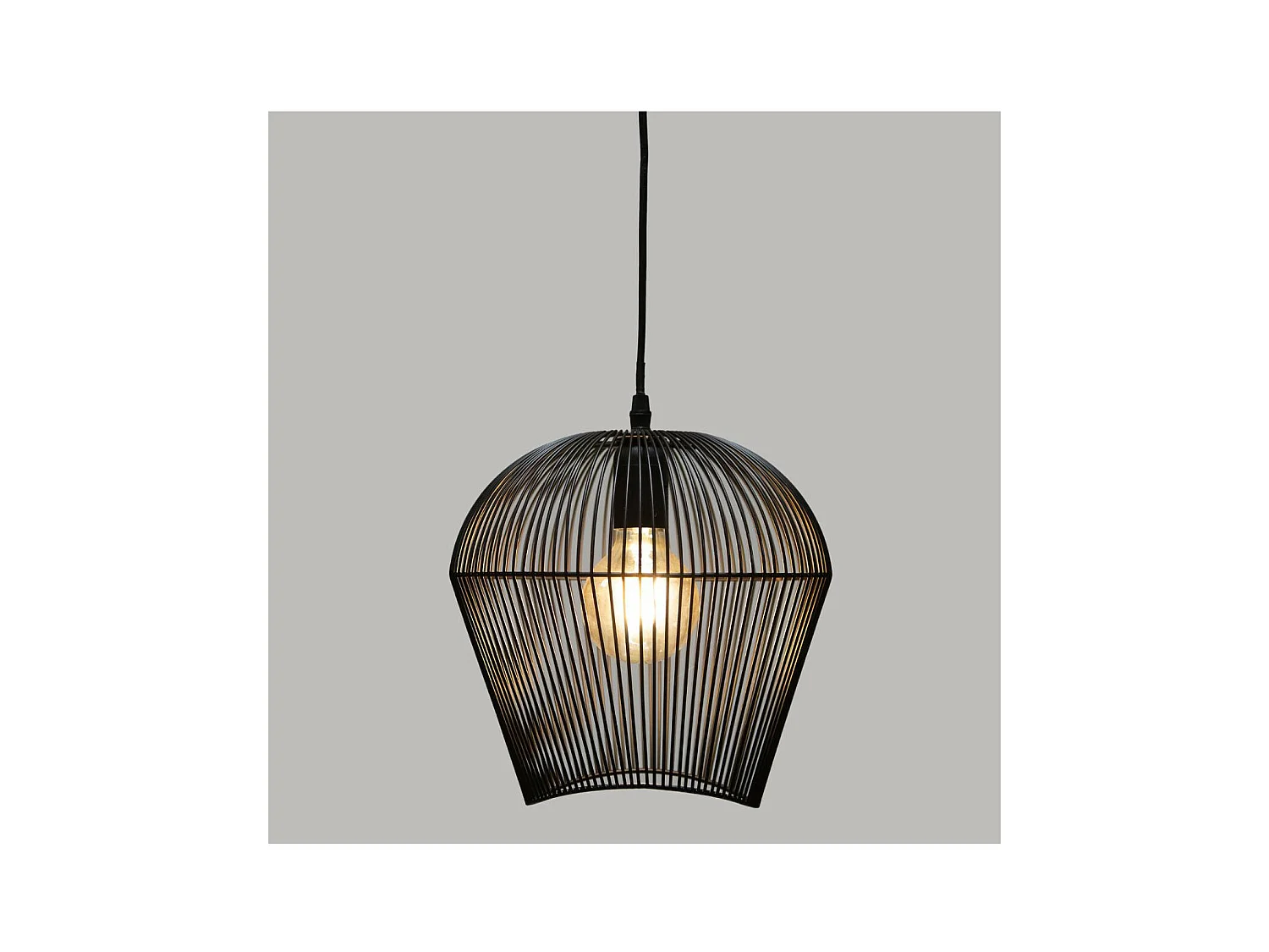 Luminaire Suspension en Métal filaire Noir D 26 cm