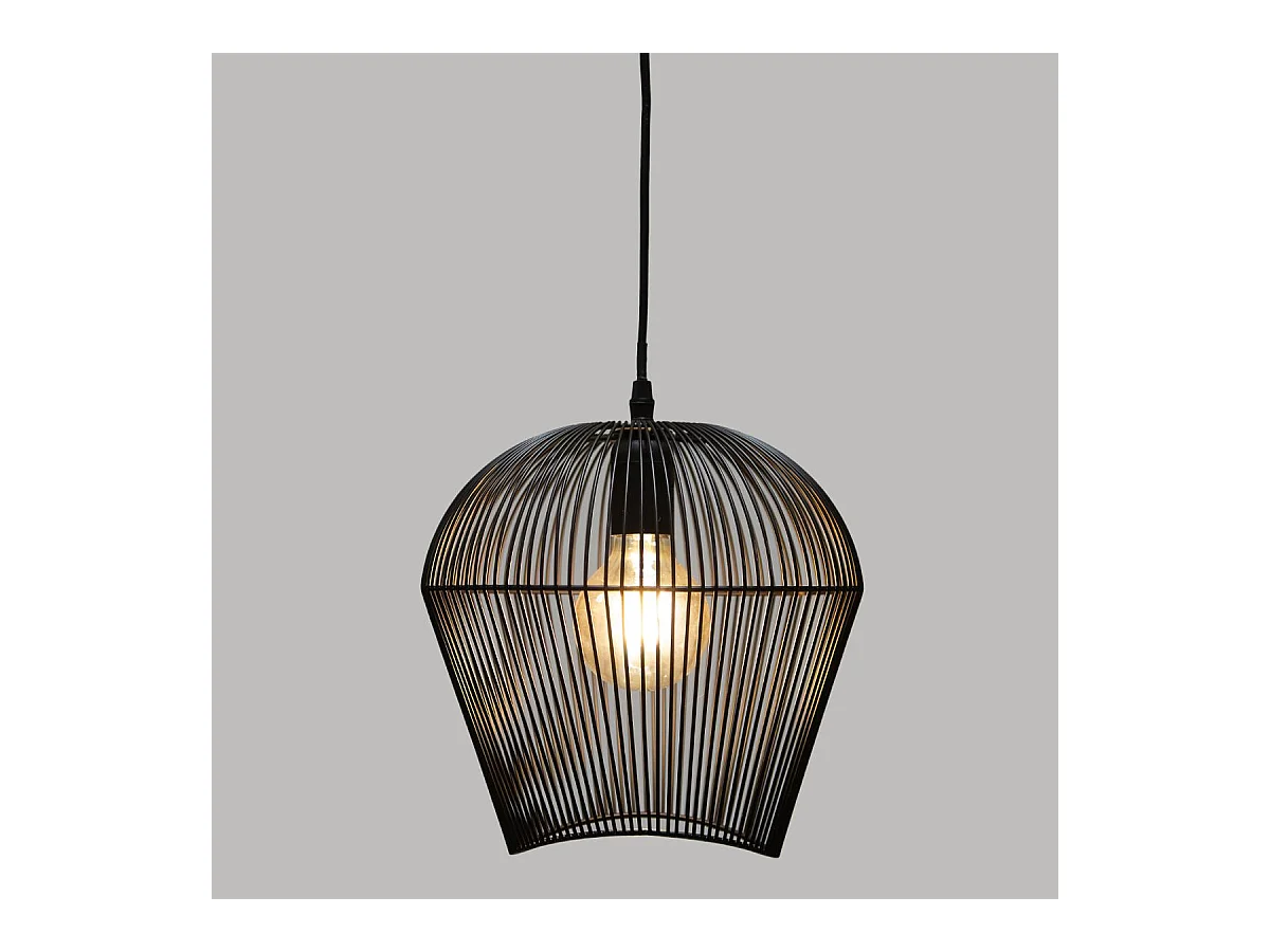 Luminaire Suspension en Métal filaire Noir D 26 cm