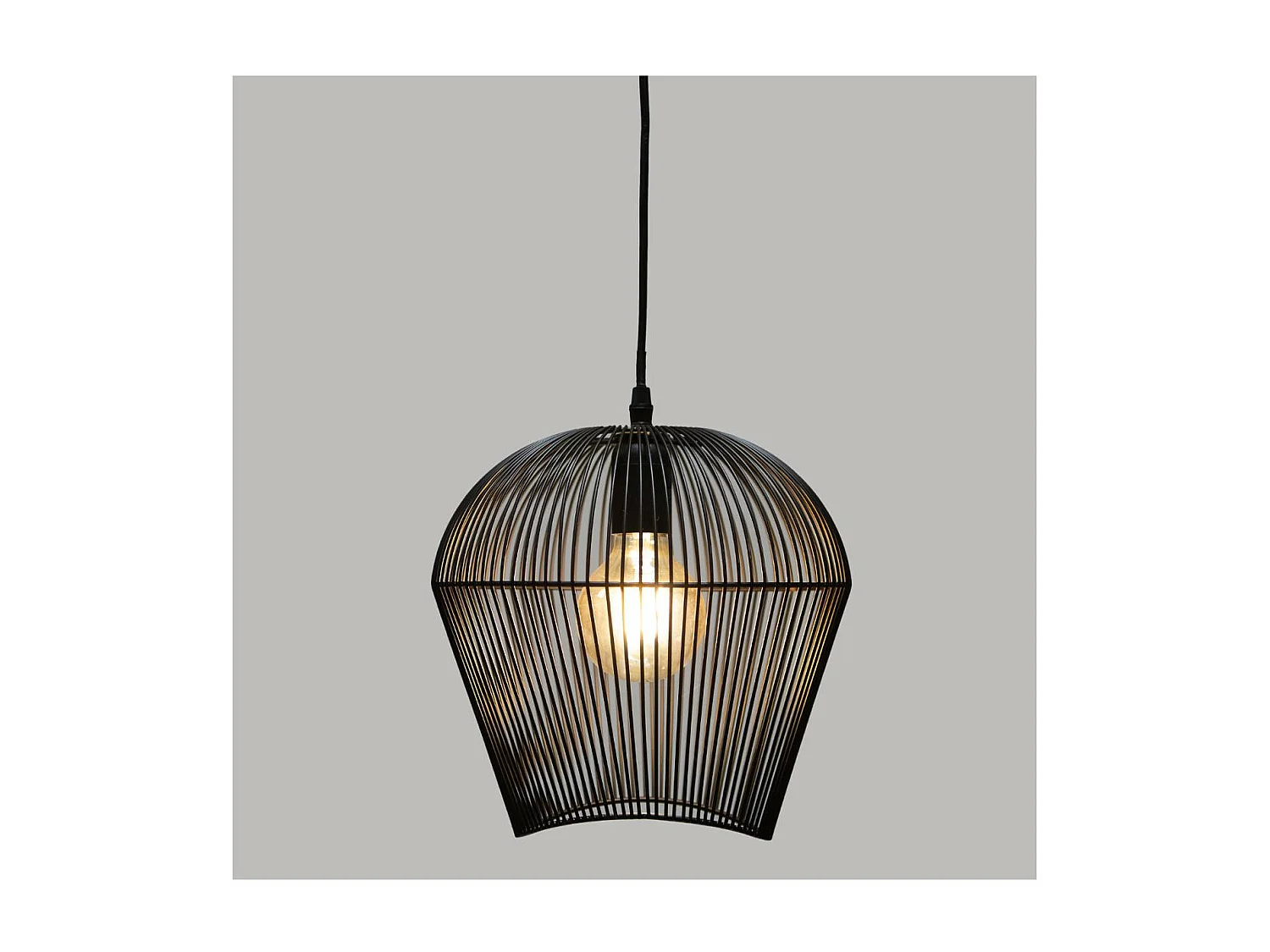 Luminaire Suspension en Métal filaire Noir D 26 cm